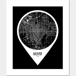 Wichita, USA City Map - Travel Pin Posters and Art